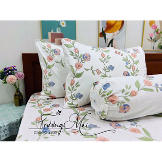 Ga gối 100% coton 4 món (1 ga 2 vỏ nằm 1 vỏ ôm)