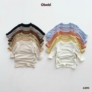Áo Giữ Nhiệt Cotton Cổ Tròn Co Giãn 4 Chiều Obebi Cho Bé Vải Cotton A290