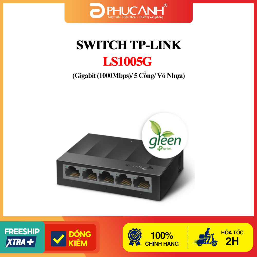 Switch TP-Link LS1005G (Gigabit (1000Mbps)/ 5 Cổng/ Vỏ Nhựa)