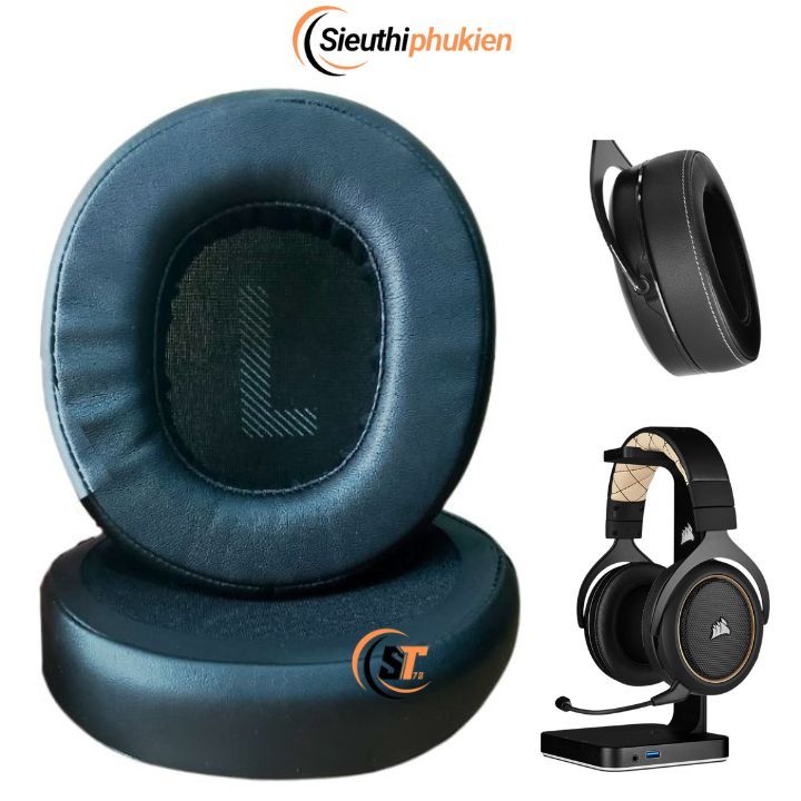 1 Cặp đệm mút , ốp tai nghe Tai nghe Corsair HS60 Pro HS70 Pro