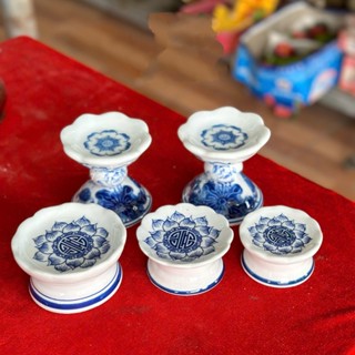 Đế Nến Thờ Xanh Hình Sen, Chân Nến, Kệ Để Nến Cao Cấp Trang Trí Bàn Thờ Cúng