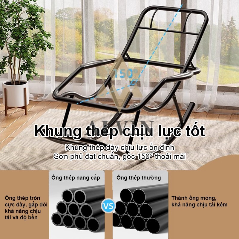 ALVIN ghế lười mây Thư Giãn Ghế Bập Bênh Đôi Có Gác Chân, Ghế Sofa Lười Khung Thếp,Nghề mây tre đan | BigBuy360 - bigbuy360.vn