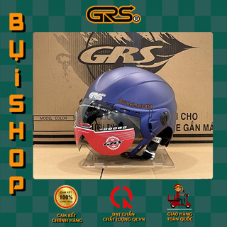 Mũ bảo hiểm GRS A790k có kính chắn gió - Helmet Nón sơn tĩnh điện nửa đầu 1/2 100% công nghệ Đài loan size lớn