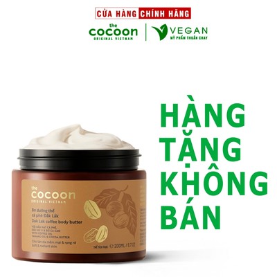 Bơ dưỡng thể cà phê đắk lắk cocoon 200ml - VEGAN - Mỹ phẩm thuần chay