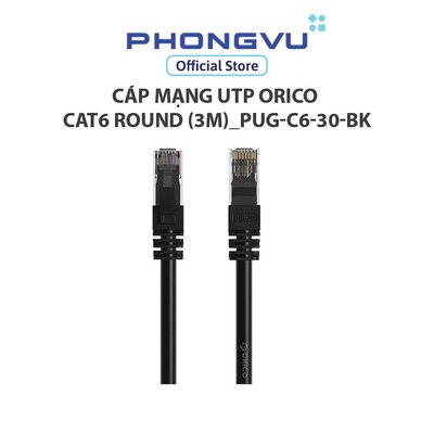 Cáp mạng UTP Orico Cat6 round (3m)_PUG-C6-30-BK - Bảo hành 12 tháng
