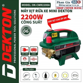 Máy Xịt Rửa Mini Dekton DK-CWR2200A - Công Suất 2200W - Chống giật, Motor 100% Dây Đồng - Bảo Hành 12 Tháng