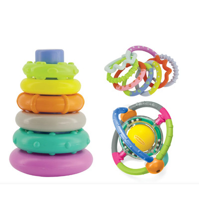 Đồ chơi Tháp xếp chồng, vòng tròn khám phá và quả cầu - Box of Cheer Infantino