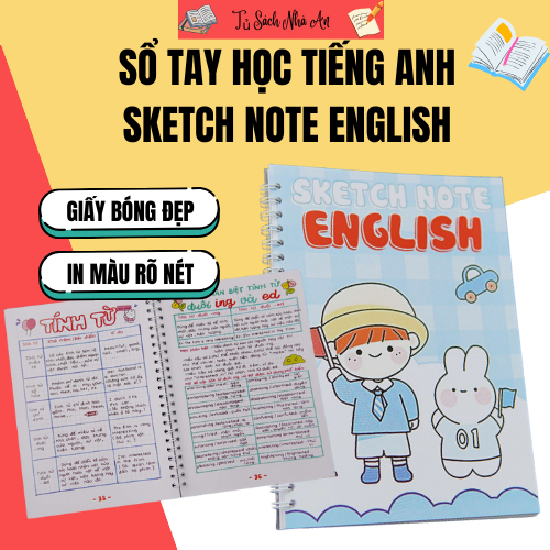 Sách - Sketch Note English, tự học Ngữ Pháp Tiếng Anh dành cho mọi học sinh