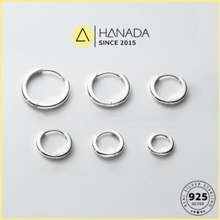 [BẠC 925-BH TRỌN ĐỜI] Khuyên Tai Tròn Bạc 925 Dày 1.6mm, Bông Tai Trơ Bấm Bật Chắc Chắn Nhiều Size Nam Nữ HANADA 0975