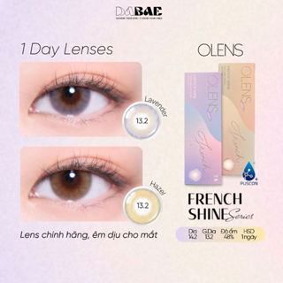 Kính áp tròng 1 ngày French Shine Lavender/Hazel chính hãng OLENS