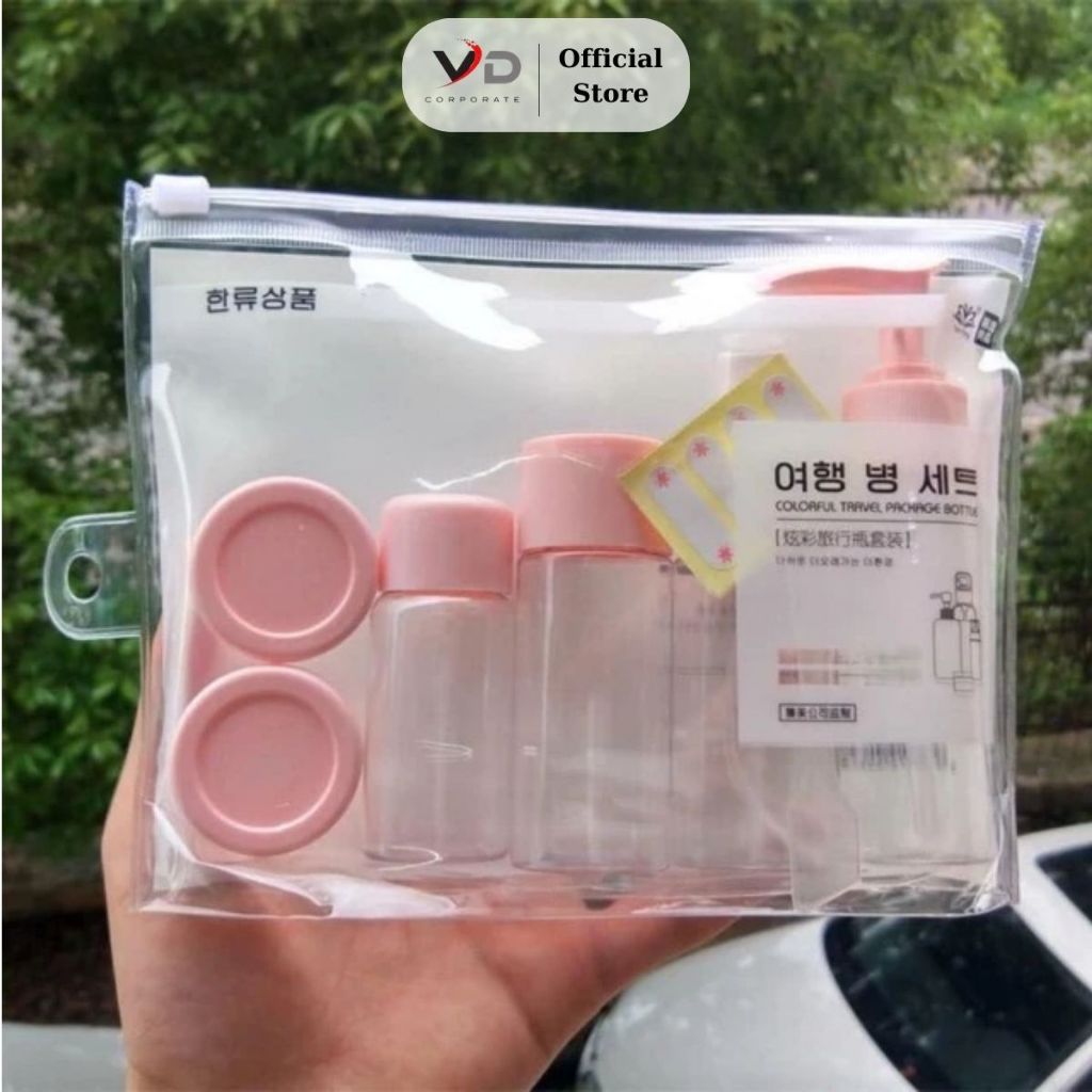 Bộ Chiết Mỹ Phẩm Du Lịch 9 Món – Set Chiết Đựng Sữa Rửa Mặt, Dầu Gội, Dưỡng Da Tiện Lợi Mang Đi Xa