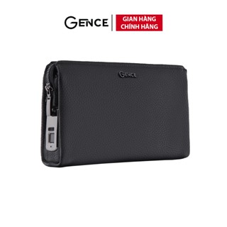 Ví Cầm Tay Clutch Nam Chính Hãng GENCE RB06 Da Bò Khóa Vân Tay Khóa Số Cao Cấp Màu Đen