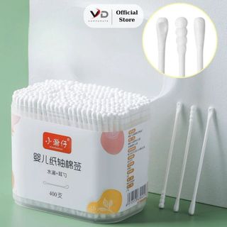  Hộp 200 Cây Tăm Bông Tự Nhiên 2 Đầu Nhỏ – Ngoáy Tai An Toàn Cho Trẻ Em & Người Lớn Mềm Mại Không Xù Lông 