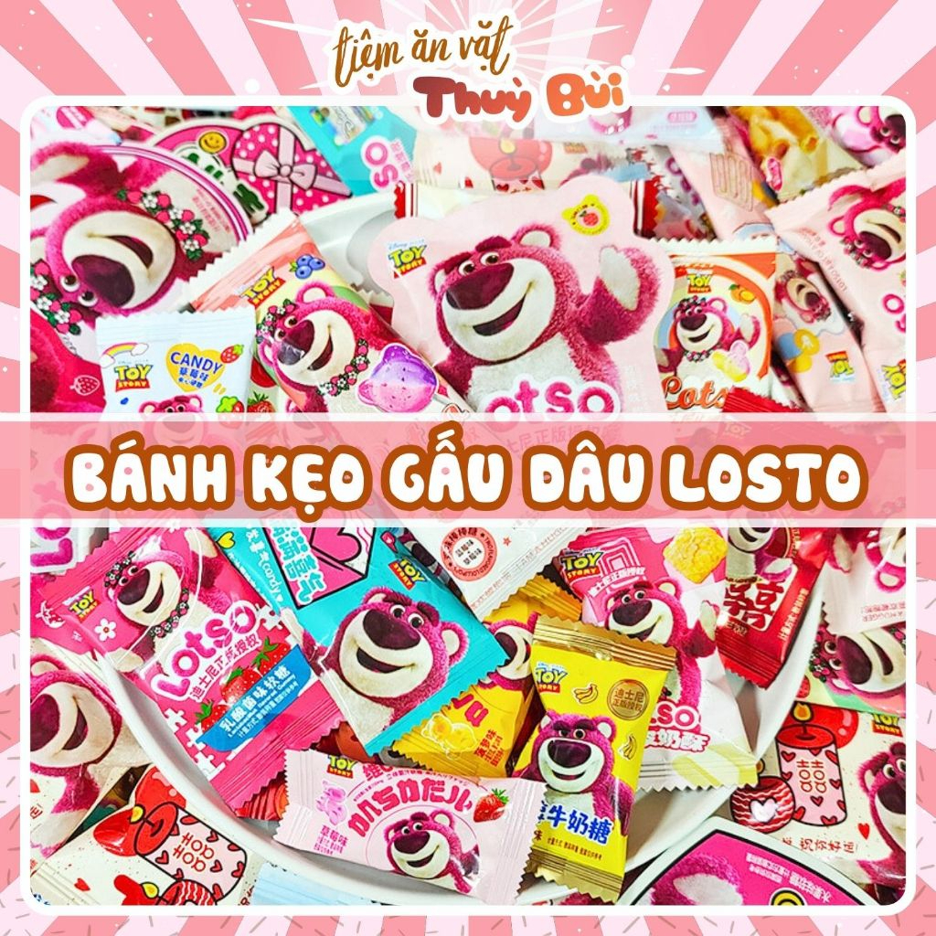 Bánh Kẹo Gấu Dâu Losto, Bộ Sưu Tập Gấu Dâu Losto, Kẹo Mút Gấu Dâu / Bánh Quy Gấu Dâu