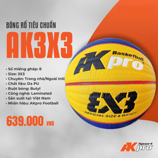 Bóng rổ chính hãng 3x3 của AKPRO, MOLTEN - Bóng rổ da, bóng rổ chuyên nghiệp cho sân OUTDOOR/INDOOR