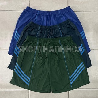 Quần đùi nam màu xanh sọc chéo có túi sau