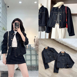 ORDER CHIC - Áo Khoác bò jean mài chỉ nổi hàng QCCC mác Up (9096)