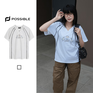 Áo Thun Babyteee Possible Line Đen Unisex (Áo Thun Nam Nữ) - POSSIBLE