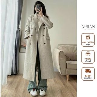 Áo khoác dạ nữ dáng dài Chakovet áo măng tô form rộng cổ bẻ dày dặn thích hợp mặc mùa đông siêu ấm áp dễ phối đồ  A5045