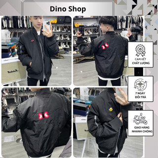 Áo Khoác Bomber Nam Nai Air Thêu Logo Lưng Siêu Đẹp - Áo Khoác Bomber Nam Nai Trần Bông Cao Cấp