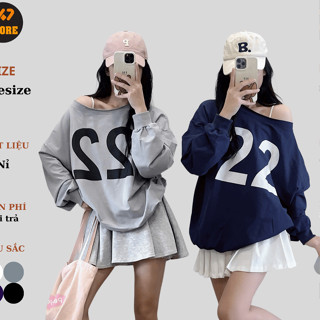 Áo sweater dài tay số 22 lệch vai cổ điển cho nữ chất  thun nỉ 247store Kenco clothing Sài Gòn