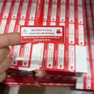 500  chiếc tem nhãn dán quay video khi mở hàng tem đóng gói sản phẩm
