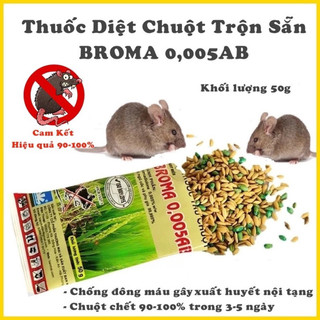 Bả chuột trộn thóc sẵn , thuố c diệt  chuột  BROMA  gói 50gr