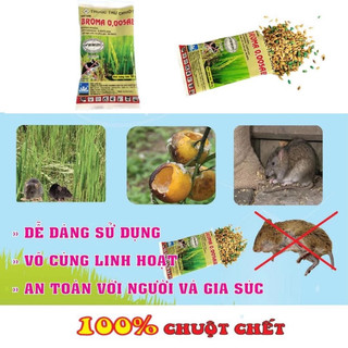 Bả chuột trộn thóc sẵn , thuố c diệt  chuột  BROMA  gói 50gr
