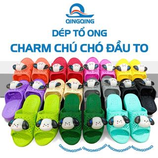  Dép tổ ong  size 35-43  charm chú chó đầu to  Đặt lùi 1 Size  Chất liệu EVA siêu nhẹ siêu đáng iu 
