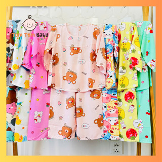 Set 2 Bộ đồ ngủ bé Gái vải Tôn Tay Dài loại 1 - Nhiều size 1-14 cho bé 5-38kg - đồ bộ bé gái - đồ tole bé gái