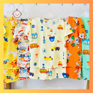 Set 5 bộ quần áo trẻ em Tôn, Lanh Tay Ngắn Bé Trai Size 1-16 cho bé 5-55kg- Chất vải tole lanh 2 da loại 1 mềm mát