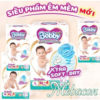 BỈM, Tã quần Bobby Organic/Premium Soft M58/64, L52/60, XL50/56, XXL46/52, XXXL35 cao cấp mới