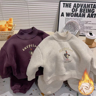    Form to  Bộ nỉ thu đông cho bé trai bé gái bộ nỉ lót lông họa tiết ngộ ngĩnh cho bé 10-35kg 