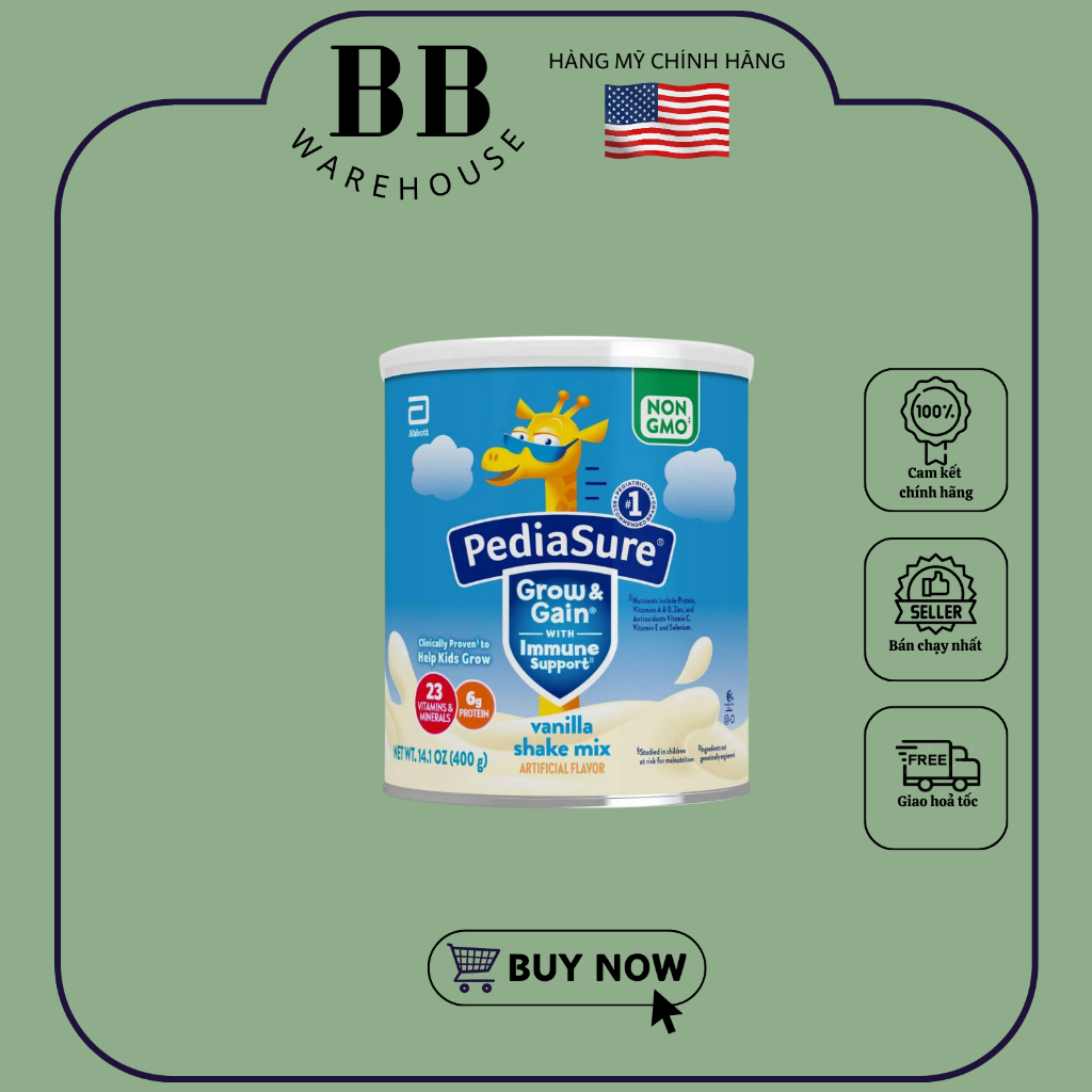 [Bay Air - Có bill] Sữa Pediasure Grow & Grain Nội Địa Mỹ