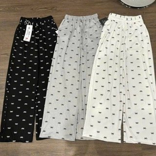 Quần Suông Ống Rộng Hoạ Tiết Nơ Siêu Xinh Mát Mẻ, Quần Nữ Suông Ống Rủ Lưng Chun Hoạ Tiết Nơ