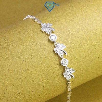 Lắc tay full Moissanite 4ly cỏ bốn lá may mắn kèm thẻ tra cứu cao cấp, sang trọng LTNM0011 - Trang Sức TNJ