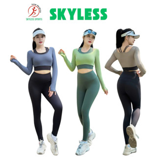 Bộ Tập Gym Yoga Nữ Dài Tay Phối Màu Set Tập Gym Nữ Mùa Đông Quần Dài Áo Croptop Tay Dài Kèm Mút(TD022)