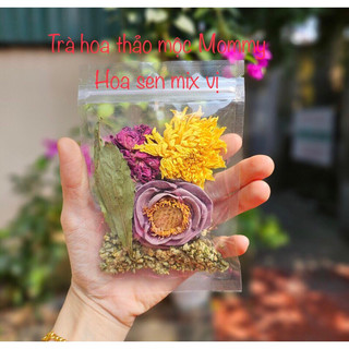 Trà hoa sen Huế 1 bông sấy khô đã hút chân không
