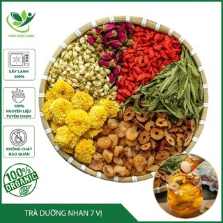  Trà Dưỡng Nhan 7 Vị Hộp 30 Gói   Hoa Cúc; Nụ Hoa Hồng; Long Nhãn; Kỷ Tử; Táo Đỏ Cỏ ngọt Hoa nhài   