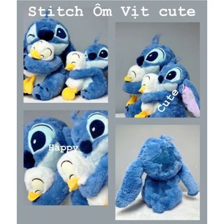Gấu bông Stich ôm vịt hàng QC cao cấp lông mềm mịn