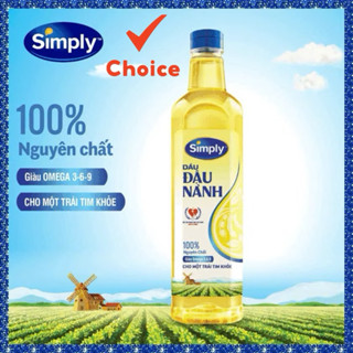 Dầu Ăn Simply Đậu Nành Nguyên Chất 1L - Hàng Chính Hãng - Date mới