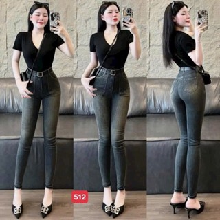 Quần jean nữ co giãn, quần bò lưng cao 9 tấc dáng ôm body cạp cao nhiều mẫu Bi_shop 173 ms502