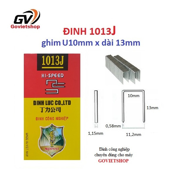 Đinh 1013J hiệu Tiger hộp 4750 cây đinh U1013, đinh u bắn gỗ, đinh u công nghiệp, ghim bấm gỗ J1013