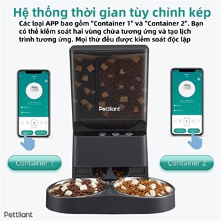 Máy cấp thức ăn tự động thông minh cho thú cưng-Hẹn giờ và định lượng cho chó mèo-Bộ điều khiển từ xa  WiFi 5L