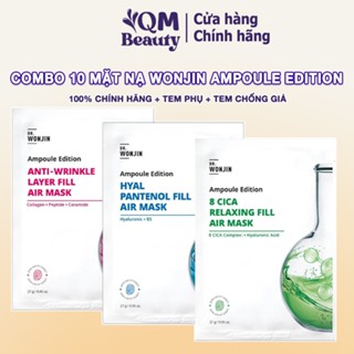 Combo 10 mặt nạ Wonjin Ampoule Edition Fill Air Mask siêu tinh chất dưỡng da chuyên sâu Hàn Quốc