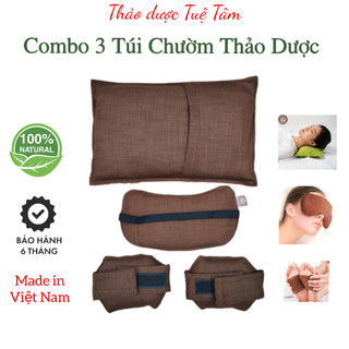  Combo 3 túi chườm nóng thảo dươc ĐA NĂNG + CHƯỜM MẮT + CHƯỜM CHÂN gối chườm nóng lạnh thảo dược 