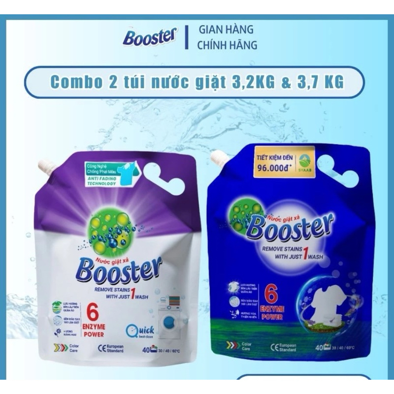  Combo 4 túi 1 Thùng Nước giặt xả Booster 2in1 Hương hoa và Hương Nắng Mai  lưu hương  sạch khuẩn  mềm vải 
