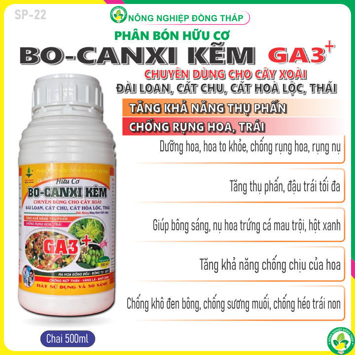 Phân Bón Hữu Cơ Hi-Tech F1 EXTRA Có chứa Hữu Cơ BO-CANXI   KẼM – Chuyên Dùng Cho Cây Xoài (Chai 500ml)
