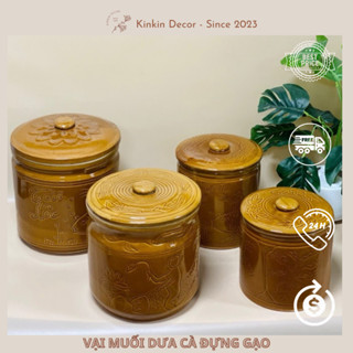 Vại Sành Muối Dưa Cà, Hũ Đựng Gạo Bát Tràng Cao Cấp, Vại Muối Dưa, Vại Muối Cà Màu Da Lươn Gốm Bát Tràng LOẠI 1