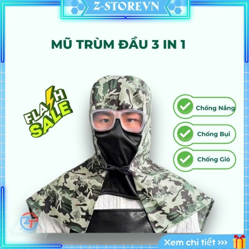 Mũ trùm đầu kiêm kính bảo vệ ,khẩu trang chống bụi chống sương mù trong lao động đa năng - Z.StoreVN